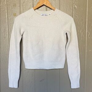 Helmut Lang wool blend Crew Neck Sweater in cream